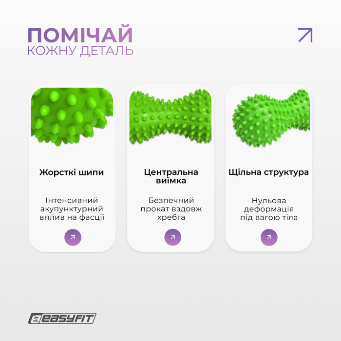 Массажный мячик EasyFit Goober с шипами зеленый