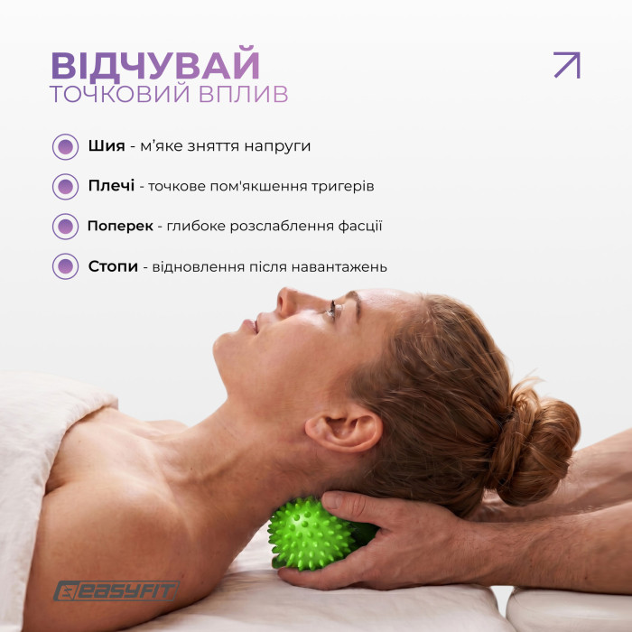 Массажный мячик EasyFit Goober с шипами зеленый