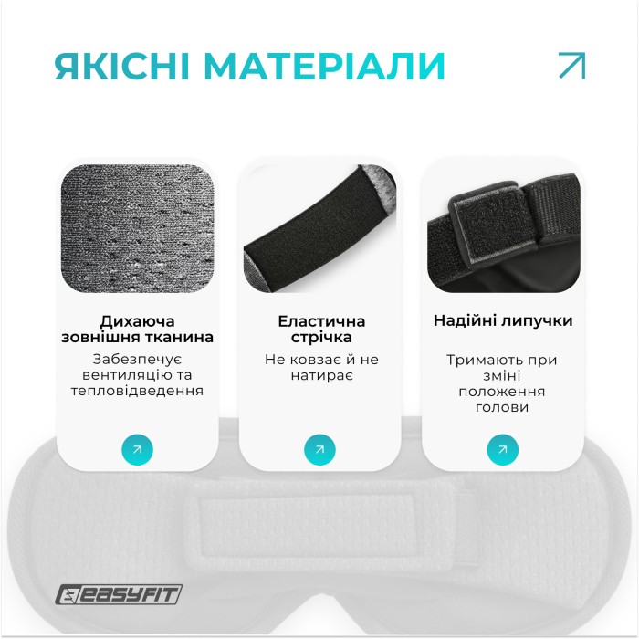 Маска для сна 3D EasyFit Dream с эфектом памяти (серая)