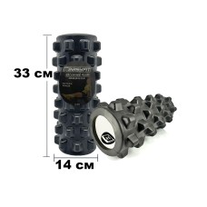 Массажный ролик EasyFit Grid Roller PRO 33 см Черный
