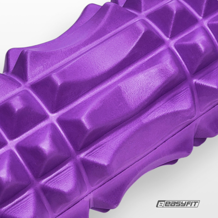 Масажний ролик EasyFit Solid Grid Roller 45 см v.2.2s фіолетовий