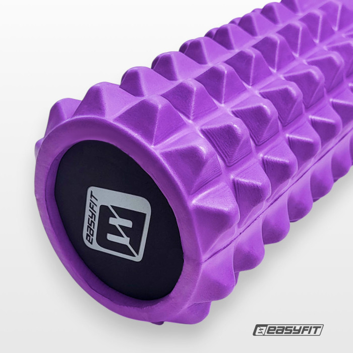 Масажний ролик EasyFit Solid Grid Roller 45 см v.2.2s фіолетовий
