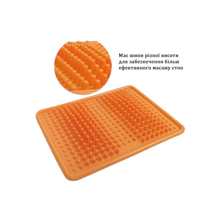 Ортопедический массажный коврик для стоп EasyFit Acupoint с шипами оранжевый