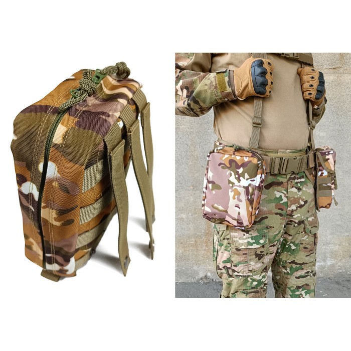 Подсумок аптечка тактическая MOLLE Multicam Arid для РПС, разгрузки или жилета