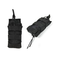 Подсумок под магазин АК/РПК одинарный открытый черный (MOLLE, подсумок на разгрузку, жилет, РПС)