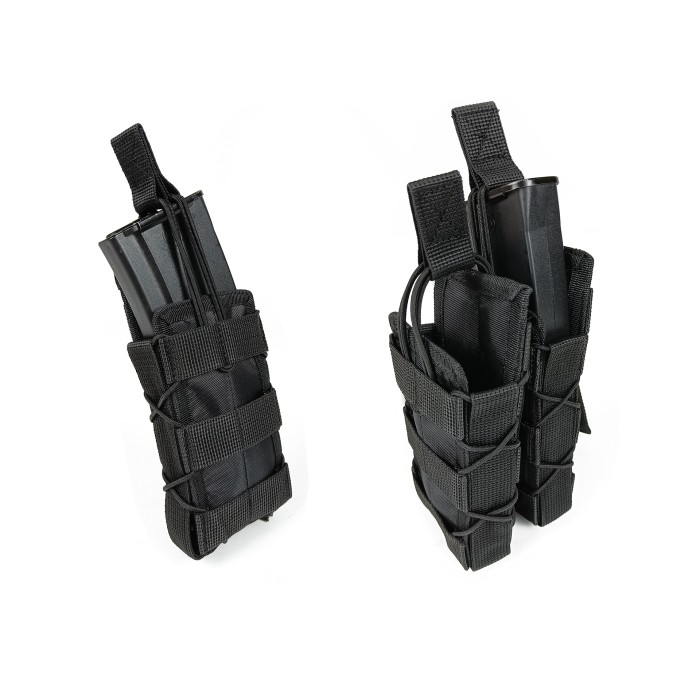 Подсумок под магазин АК/РПК одинарный открытый черный (MOLLE, подсумок на разгрузку, жилет, РПС)