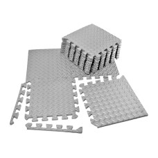 Татами мат EasyFit 8 шт (30х30х1 см) ласточкин хвост серый