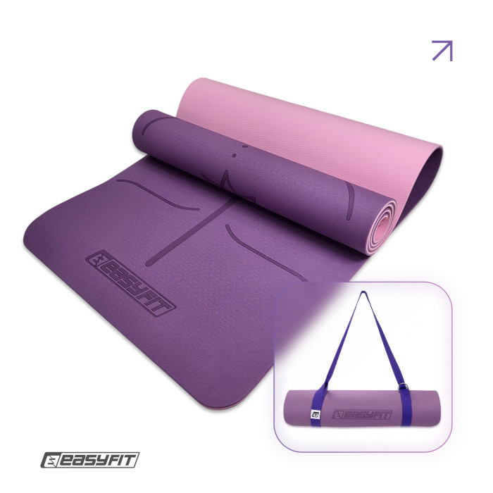 Килимок для йоги та фітнесу EasyFit Polarity Padma з ремнем