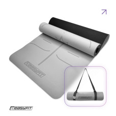 Килимок для йоги та фітнесу EasyFit Polarity stone з ремнем