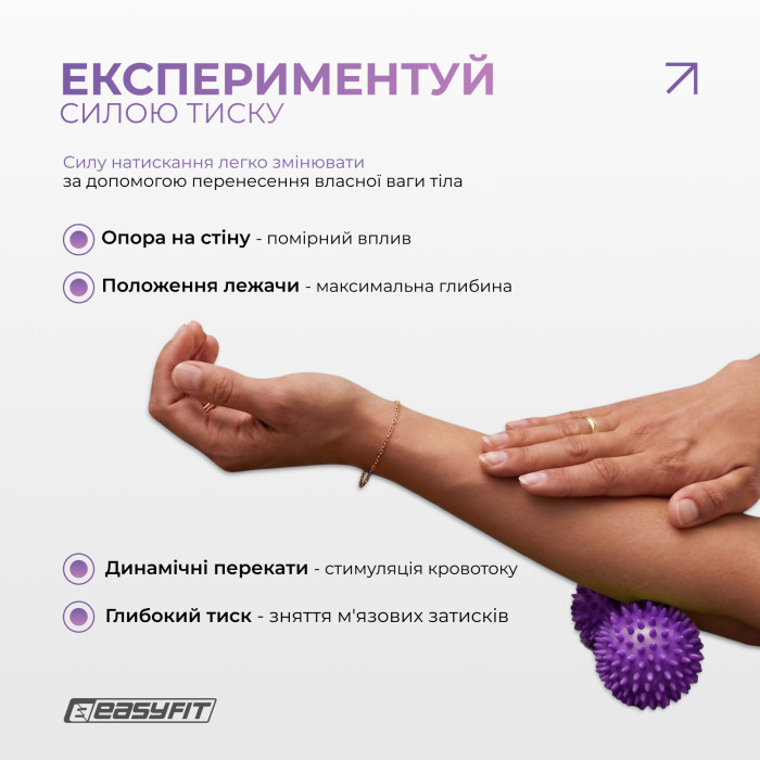 Массажный мячик EasyFit Goober с шипами фиолетовый
