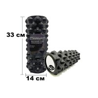 Массажный ролик EasyFit Grid Roller Extreme 33 см Черный