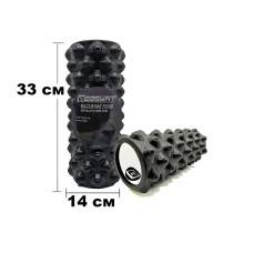 Массажный ролик EasyFit Grid Roller Extreme 33 см Черный