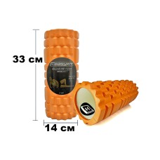 Массажный ролик EasyFit Grid Roller 33 см v.1.1 Оранжевый