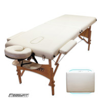 Масажний стіл EasyFit ZenRest кушетка складна Бежевий з чохлом