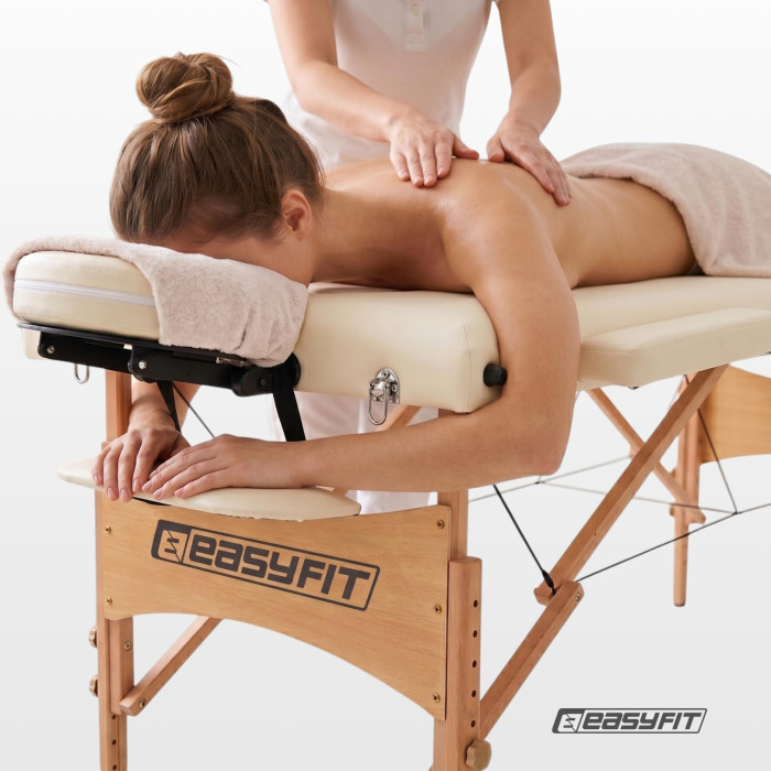 Масажний стіл EasyFit ZenRest кушетка складна Бежевий з чохлом