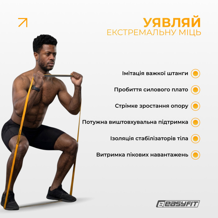 Набір двошарових резинок для підтягування EasyFit Premium 7-63 кг (4 шт)