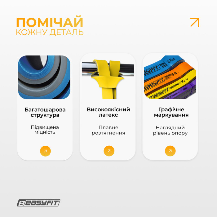 Набір двошарових резинок для підтягування EasyFit Premium 7-63 кг (4 шт)