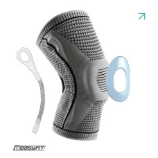 Бандаж (наколенник) ортопедический для коленного сустава с ребрами жесткости и силиконовой вставкой (серый). Размер S