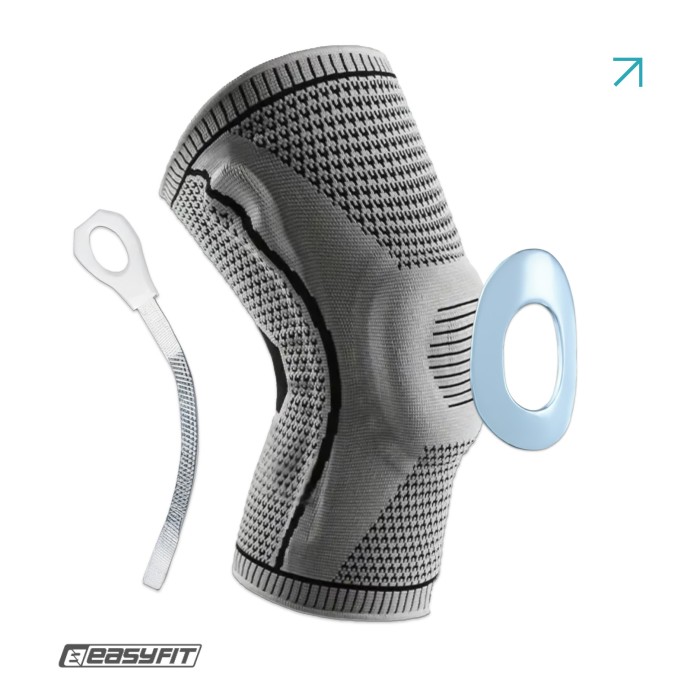 Бандаж (наколенник) ортопедический для коленного сустава с ребрами жесткости и силиконовой вставкой (серый). Размер S