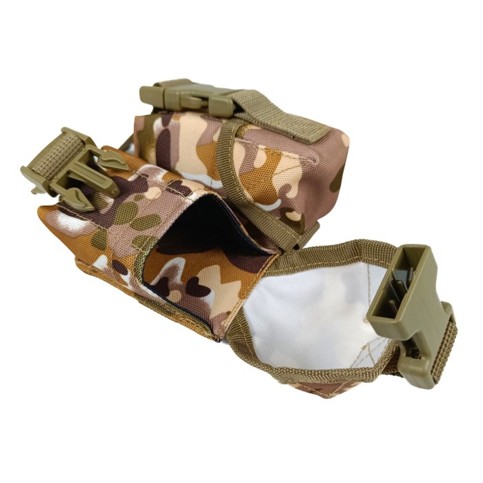 Подсумок гранатный двойной Multicam Arid (MOLLE, подсумок для гранат на разгрузку, жилет, РПС)