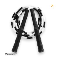 Бисерная скакалка EasyFit FreeRope 2,7 м (черно-белая)