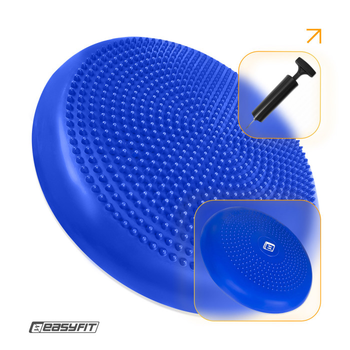Балансировочная подушка массажная EasyFit Balance Cushion-A синяя + насос