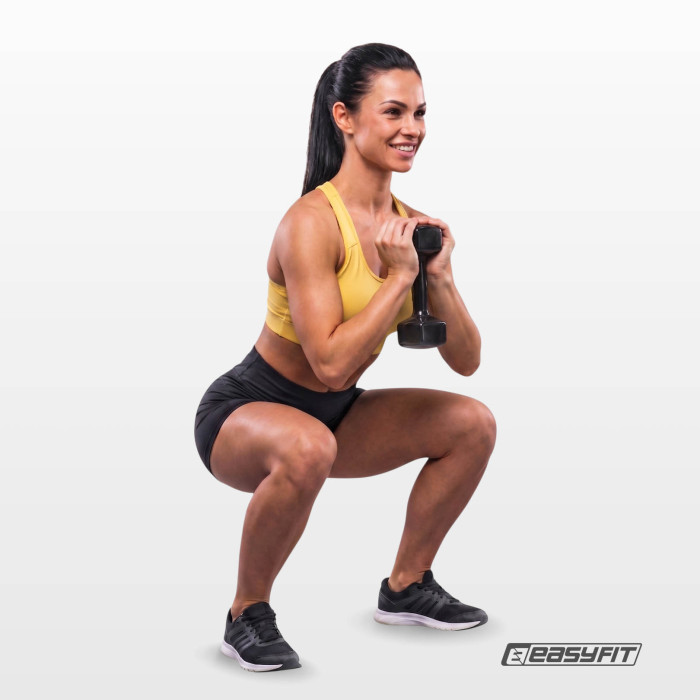 Гантель для фітнесу 3.0 кг EasyFit із вініловим покриттям чорна