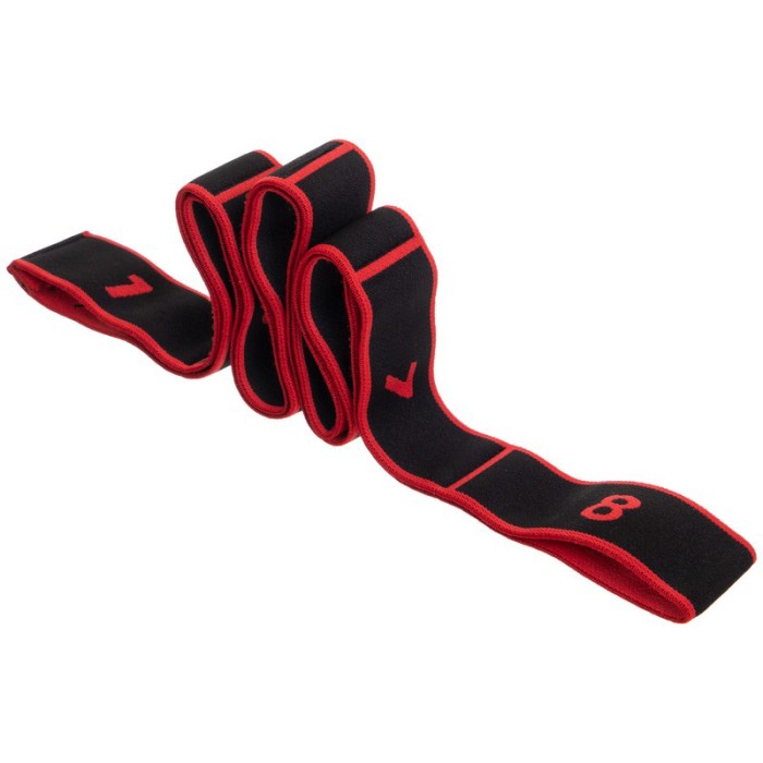 Эспандер ленточный EasyFit с петлями для тренировок красный (HARD)