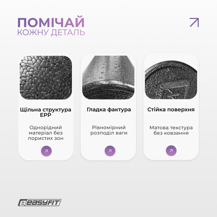 Массажный ролик EasyFit PolyFoam Roller EPP 90 см