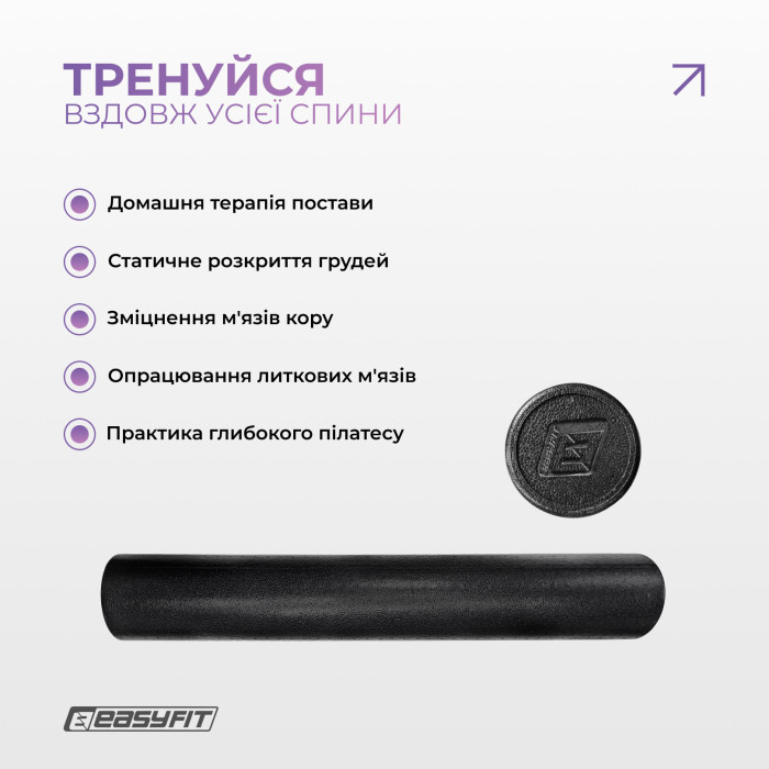 Массажный ролик EasyFit PolyFoam Roller EPP 90 см