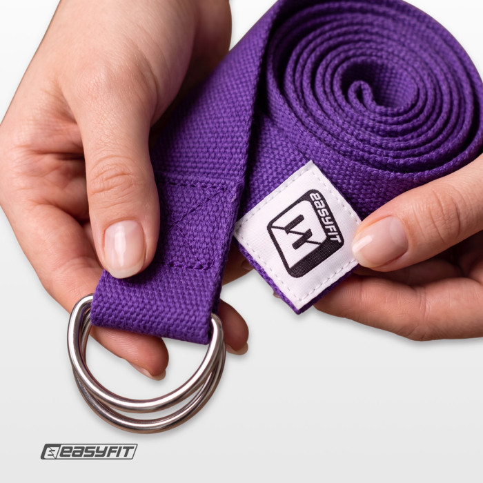 Ремінь для йоги EasyFit з петлею (фіолетовий)