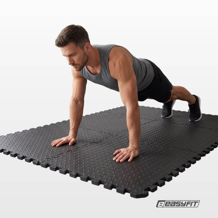 Татамі мат EasyFit SwallowTail 4 шт (60х60х1 см) пазл хвіст ластівки з бортиком
