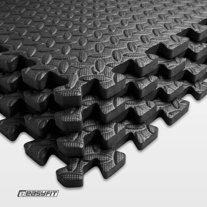 Татамі мат EasyFit SwallowTail 4 шт (60х60х1 см) пазл хвіст ластівки з бортиком