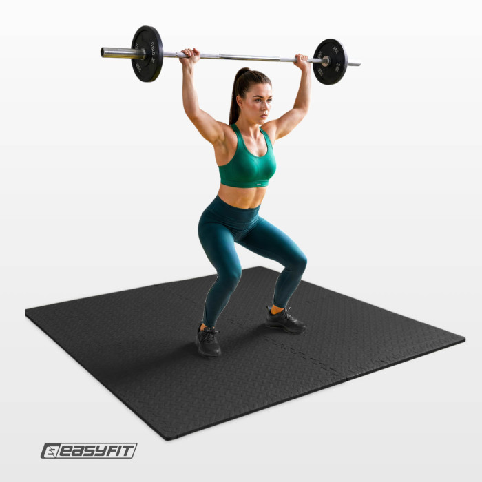 Татамі мат EasyFit SwallowTail 4 шт (60х60х1 см) пазл хвіст ластівки з бортиком